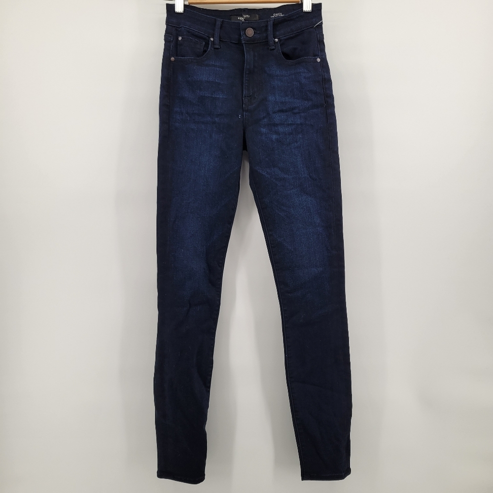 Fidelity Gwen high rise skinny dark wash jeans 25
